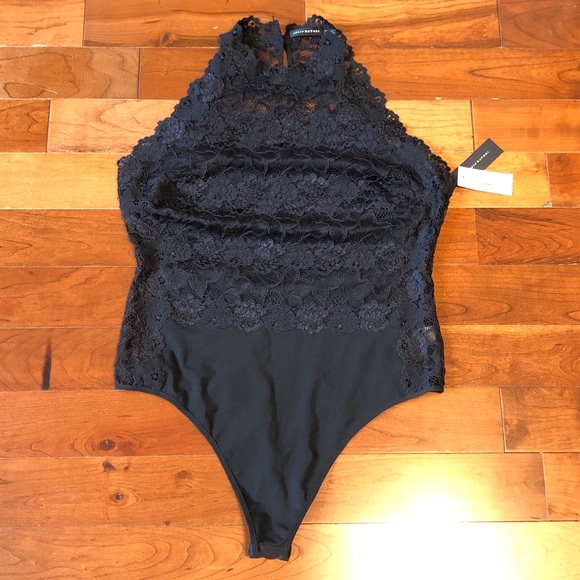 Natori Tops - Josie Natori Black Lace Bodysuit